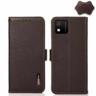 For Wiko Y52 KHAZNEH Side-Magnetic Litchi Genuine Leather RFID Phone Case(Brown) - 1