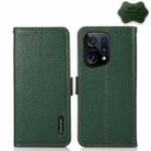 For OPPO Find X5 KHAZNEH Side-Magnetic Litchi Genuine Leather RFID Phone Case(Green) - 1