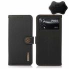 For Xiaomi Poco X4 Pro 5G KHAZNEH Custer Genuine Leather RFID Phone Case(Black) - 1