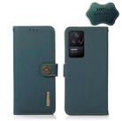 For Xiaomi Redmi K40S 5G KHAZNEH Custer Genuine Leather RFID Phone Case(Green) - 1