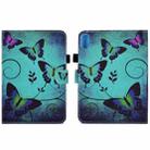 For Lenovo Legion Y700 Colored Drawing Smart Leather Tablet Case(Green Butterflies) - 1