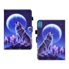 For Lenovo Legion Y700 Colored Drawing Smart Leather Tablet Case(Night Wolf) - 1