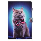 For Samsung Galaxy Tab S8 / S7 Colored Drawing Smart Leather Tablet Case(Bow Tie Cat) - 2
