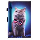 For Samsung Galaxy Tab S8 / S7 Colored Drawing Smart Leather Tablet Case(Bow Tie Cat) - 3