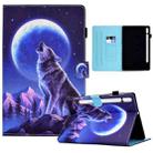 For Samsung Galaxy Tab S8 / S7 Colored Drawing Smart Leather Tablet Case(Night Wolf) - 1