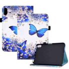 For Lenovo Legion Y700 Colored Drawing Elastic Band Smart Leather Tablet Case(Flower Butterfly) - 1