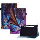 For Samsung Galaxy Tab S8 / S7 Colored Drawing Elastic Band Smart Leather Tablet Case(Colorful Flower) - 1