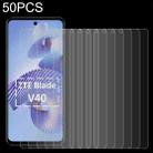 50 PCS 0.26mm 9H 2.5D Tempered Glass Film For ZTE Blade V40 - 1