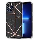 Electroplated Splicing Marble Stripe Straight Edge Case For iPhone 13 Pro Max(Black) - 1