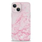 Glossy Marble Stripe Straight Edge Case For iPhone 13(Pink) - 2