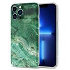 Glossy Marble Stripe Straight Edge Case For iPhone 13 Pro(Emerald Green) - 1