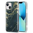 Glazed Marble Phone Case For iPhone 13(Dark Green) - 1