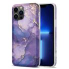 Glazed Marble Phone Case For iPhone 13 Pro(Purple) - 1