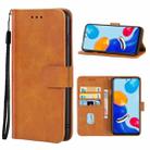 Leather Phone Case For Xiaomi Redmi Note 11 Global(Brown) - 1