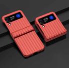 For Samsung Galaxy Z Flip3 5G Ultra-thin Striped PC Phone Case(Red) - 1