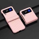 For Samsung Galaxy Z Flip3 5G Ultra-thin Striped PC Phone Case(Pink) - 1