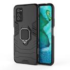 For Huawei Honor V30 Pro Shockproof PC + TPU Protective Case with Magnetic Ring Holder(Black) - 1