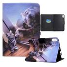 For Lenovo Legion Y700 Electric Pressed Smart Leather Tablet Case(Cat and Tiger) - 1