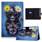 For Samsung Galaxy Tab S8 / S7 Electric Pressed Smart Leather Tablet Case(Chimpanzee) - 1