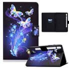 For Samsung Galaxy Tab S8 / S7 Electric Pressed Smart Leather Tablet Case(Butterfly Flower) - 1