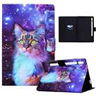 For Samsung Galaxy Tab S8 / S7 Electric Pressed Smart Leather Tablet Case(Star Cat) - 1