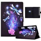 For Samsung Galaxy Tab S8 / S7 Electric Pressed Smart Leather Tablet Case(Butterfly) - 1