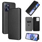 For OPPO Realme C35 Carbon Fiber Texture Flip Leather Phone Case(Black) - 1