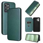 For OPPO Realme GT2 Pro Carbon Fiber Texture Flip Leather Phone Case(Green) - 1