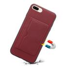For iPhone 7 Plus / 8 Plus Denior V3 Luxury Car Cowhide Leather Protective Case with Holder & Card Slot(Dark Red) - 1