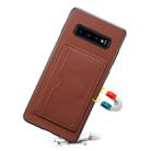 For Galaxy S10 Denior V3 Luxury Car Cowhide Leather Protective Case with Holder & Card Slot(Brown) - 1