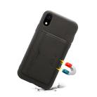 For iPhone XR Denior V3 Luxury Car Cowhide Leather Protective Case with Holder & Card Slot(Black) - 1