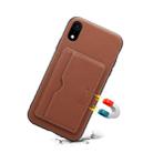 For iPhone XS Max Denior V3 Luxury Car Cowhide Leather Protective Case with Holder & Card Slot(Brown) - 1