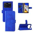 For Xiaomi Poco M4 Pro 4G Skin Feel Magnetic Flip Leather Phone Case(Blue) - 1