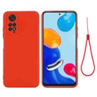 For Xiaomi Redmi Note 11S / Note 11 4G Pure Color Liquid Silicone Shockproof Full Coverage Phone Case(Red) - 1