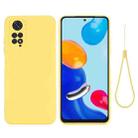 For Xiaomi Redmi Note 11S / Note 11 4G Pure Color Liquid Silicone Shockproof Full Coverage Phone Case(Yellow) - 1