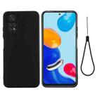 For Xiaomi Redmi Note 11S / Note 11 4G Pure Color Liquid Silicone Shockproof Full Coverage Phone Case(Black) - 1