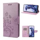 For Xiaomi Poco X4 Pro 5G Embossed Butterfly Pattern Flip Leather Phone Case(Light Purple) - 1