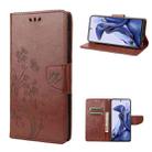 For Xiaomi Poco X4 Pro 5G Embossed Butterfly Pattern Flip Leather Phone Case(Brown) - 1