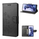 For Xiaomi Poco X4 Pro 5G Embossed Butterfly Pattern Flip Leather Phone Case(Black) - 1