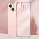 For iPhone 13 Frosted TPU + Glass Phone Case(Transparent Pink) - 1