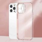 For iPhone 13 Pro Frosted TPU + Glass Phone Case (Transparent Pink) - 1