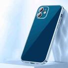 For iPhone 12 Full Coverage Lens Crystal Plating Airbag Shockproof TPU Phone Case(Sierra Blue) - 1