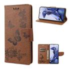 For Xiaomi Poco X4 Pro 5G Butterfly Embossed Horizontal Flip Leather Phone Case(Brown) - 1