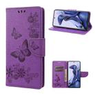 For Xiaomi Poco X4 Pro 5G Butterfly Embossed Horizontal Flip Leather Phone Case(Purple) - 1