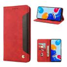 For Xiaomi Redmi Note 11 4G / Note 11S Skin Feel Magnetic Splicing Leather Phone Case(Red) - 1
