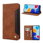 For Xiaomi Redmi Note 11 4G / Note 11S Skin Feel Magnetic Splicing Leather Phone Case(Brown) - 1