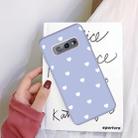 For Galaxy S10 Multi Love Heart Pattern Frosted TPU Protective Case(Light Purple) - 1