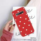 For Galaxy S10+ Multi Love Heart Pattern Frosted TPU Protective Case(Red) - 1