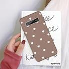 For Galaxy S10+ Multi Love Heart Pattern Frosted TPU Protective Case(Khaki) - 1