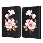 For Huawei Matepad 10.4 3D Painted Pattern Leather Tablet Case(Black Flower) - 1